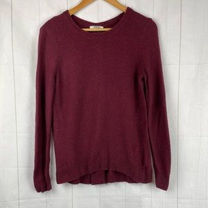 Madewell Red Back Zipper Crew Neck Sweater Size S
